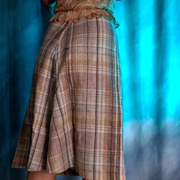Vintage 70's Plaid Aline Skirt From Jr.Things - Picture 7 of 10